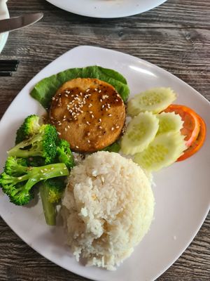 my steak dish was a bit dry😒#Veganuary at Mitasie in Lake Forest