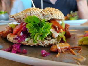 Vegan Pulled Jackfruit Burger at Freistil in Freistadt