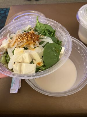 mix-ins separate container from creamy broth at Love Ramen in Lancaster