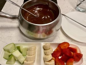 Chocolate dessert fondue w/fruitt  at The Melting Pot in Raleigh