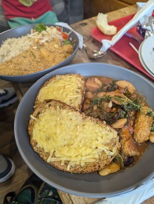 Specials - massaman curry and cassoulet at Flicka Donkey Sanctuary in Penryn