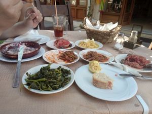 Fava, double Dakos, Lentils, double green Beans :D at Nyn & Aei in Crete