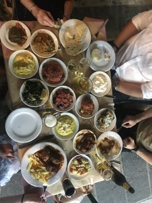 On the left are the 6 vegan plates  at Nyn & Aei in Crete