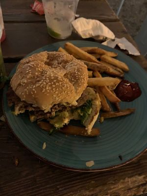 Sorry i started eating this before I got a good pic but thats what cocktails will do to you. The point is it was very yummy haha  at Food for Thought in Ogunquit