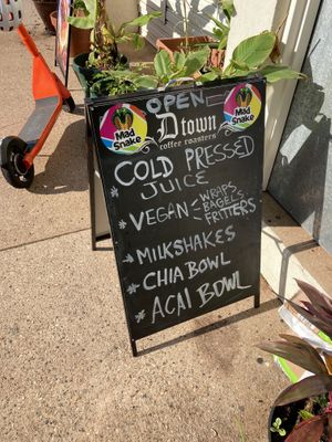 Outside menu at Mad Snake Cafe in Darwin