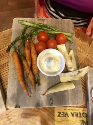 Vegetable medley (unsure if dip is vegan) at The Drake in Victoria