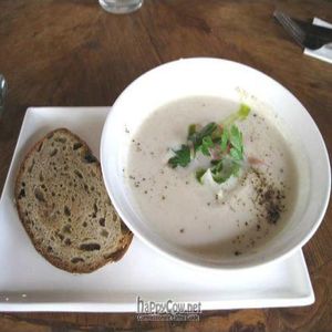 Cream of cauliflower soup at Samudra Cafe in Dunsborough
