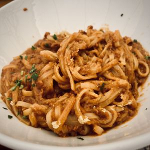 Pasta bolognese  at Donna Vegana in Mallorca