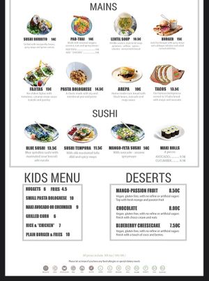 Menü  at Donna Vegana in Mallorca