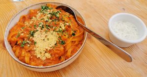 Pasta Bolognese at Donna Vegana in Mallorca