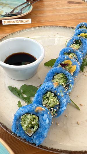 Blue sushi. This was the best thing we had. Would recommend   at Donna Vegana in Mallorca
