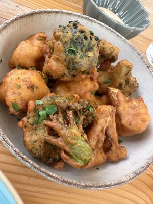 Tempura? More like heavy battered  at Donna Vegana in Mallorca