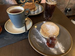 Maple pancakes and Earl grey tea   at No. 18 Coffee House in Tamworth