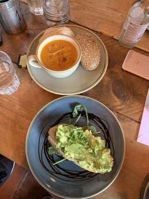 Sweet potato and paprika soup (soup of the day is always vegan) at No. 18 Coffee House in Tamworth