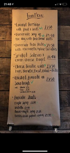 Menu from their instagram at No. 18 Coffee House in Tamworth