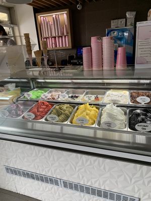 Ice creams, surprisingly sacher is vegan at Piran Pirano PastIccerIa in Piran