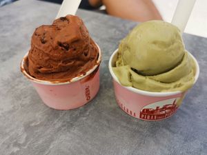 Sacher Torte and Pistachio at Piran Pirano PastIccerIa in Piran