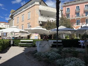 Seating in shadow   at Piran Pirano PastIccerIa in Piran