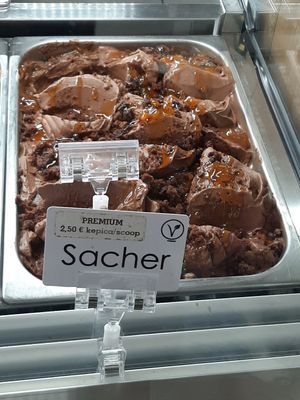 Chocolate cake ice cream at Piran Pirano PastIccerIa in Piran