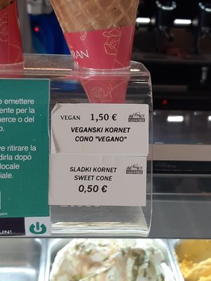 vegan cone at Piran Pirano PastIccerIa in Piran