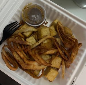 fried tofu with spicy sauce  at Mosa's Joint in Guam
