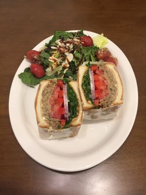 Vegan Sandwich with salad. 9,000won at Able Lee in Daejeon