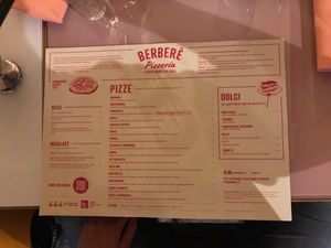 Karte at Berberè in Verona