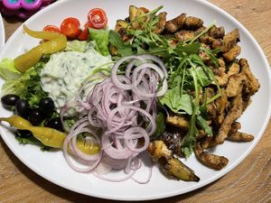 Gyros with vegan tzatziki   at Mohren Wirtshaus in Ravensburg