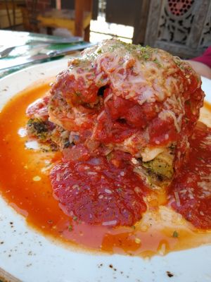 Three cheese lasagna, today's special at The Green Temple in Redondo Beach