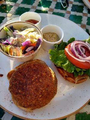 The vegan burger at The Green Temple in Redondo Beach