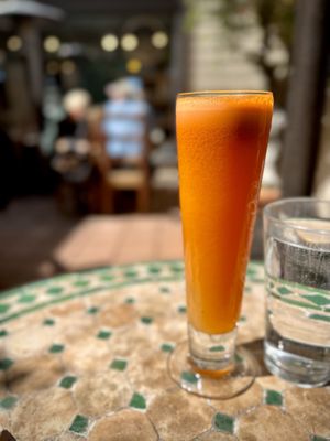 Carrot-Orange-Ginger Juice  at The Green Temple in Redondo Beach