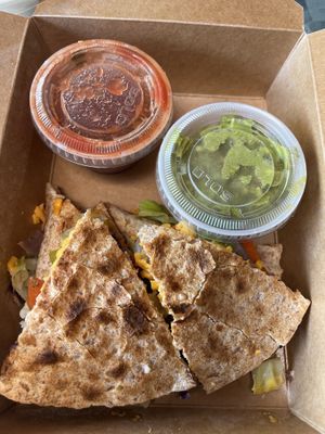 Quesadilla😄 half size   at The Green Temple in Redondo Beach