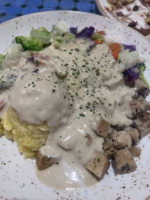4 bowl - tofu, garden mix, mashed potatoes   at The Green Temple in Redondo Beach