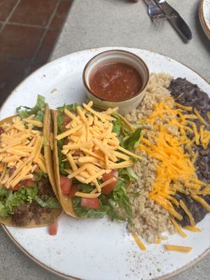 Taco plate  at The Green Temple in Redondo Beach