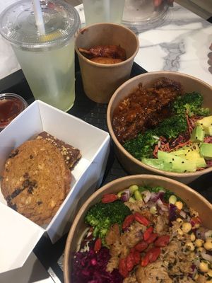 Menu, unfortunately with packaging even though we ate in-house at Copper Branch in Strasbourg