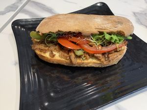 Teriyaki mushroom sandwich— so so good but get a side because it’s a little small  at Copper Branch in Strasbourg