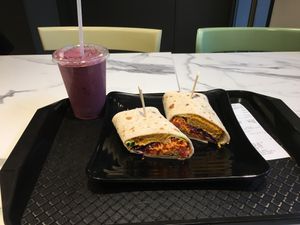 Falafel and smoothy at Copper Branch in Strasbourg