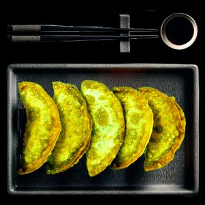 Crafted from select vegetables, this gyoza is presented with the perfect combination of cabbage, carrot, marrow, white onion, garlic, and ginger.  at Noodle House in Istanbul