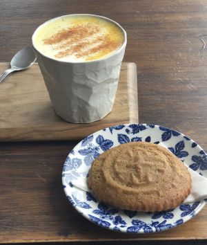 Spiced golden milk and red wine cookie   at Meli Cafe in Newcastle Upon Tyne