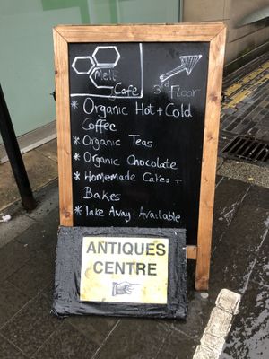 Sign outside   at Meli Cafe in Newcastle Upon Tyne