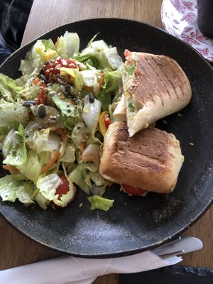 Panini with salad   at Meli Cafe in Newcastle Upon Tyne