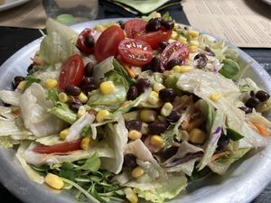 Southwestern Chopped Salad with Cilantro Lime dressing (on today’s daily special list) at Cula Cafe in Clare