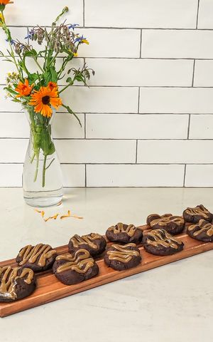 Vegan cookies with caramel sauce. at Garden Cafe at Brigit's Garden in Galway
