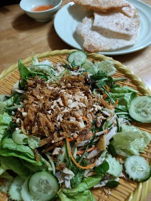 Banana blossom salad at Bo De Tam Bodhicitta in Da Nang