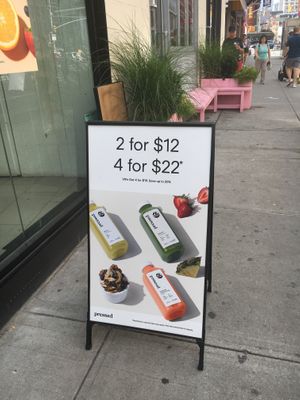 Sign at Pressed Juicery - Lafayette in New York City