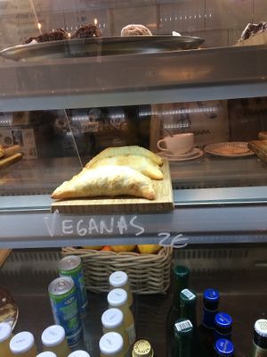 Vegan empanada at La Finca in Mallorca