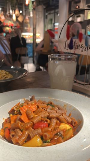 Vollkornrigatoni mit Tomatensugo, Grillgemüse und Brokkoli  at Purino in Gelsenkirchen