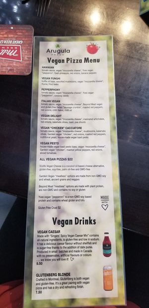 The new Vegan menu at Arugula in North Bay