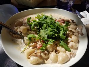 Gnocchi funghi in soy cream sauce at Rossini in Estenfeld