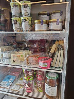 Vegan yogurts and cheese at Koszyk Smakow in Warsaw